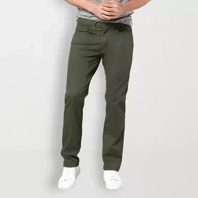 Dockers Jean Cut Khaki All Seasons Tech Mens Comfort Waistband Straight Fit Flat Front Pant In Green