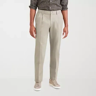 Dockers Signature Iron Free Khaki With Stain Defender Mens Comfort Waistband Classic Fit Pleated Pant In Neutral