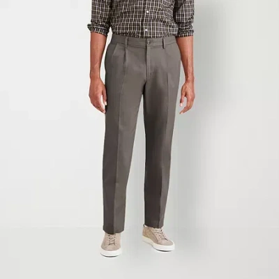 Dockers Signature Iron Free Khaki With Stain Defender Mens Comfort Waistband Classic Fit Pleated Pant In Gray