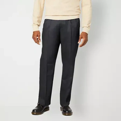 Dockers Signature Iron Free Khaki With Stain Defender Mens Comfort Waistband Relaxed Fit Pleated Pant In Black
