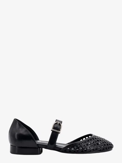 Durazzi Milano Cut Out-detail Ballet Flats In Black