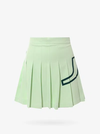 J. Lindeberg Recycled Technical Fabric Pleated Skirt In Green