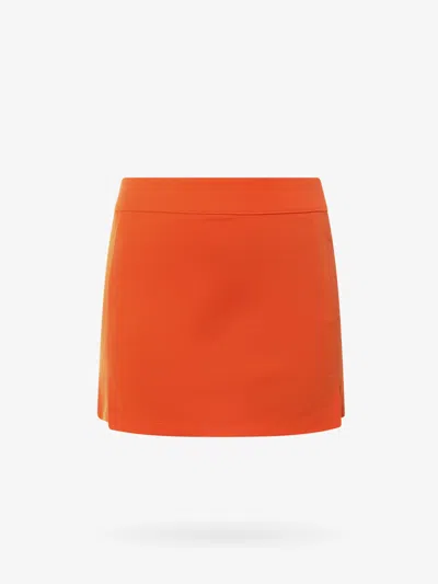 J. Lindeberg Technical Fabric Midi Skirt In Orange