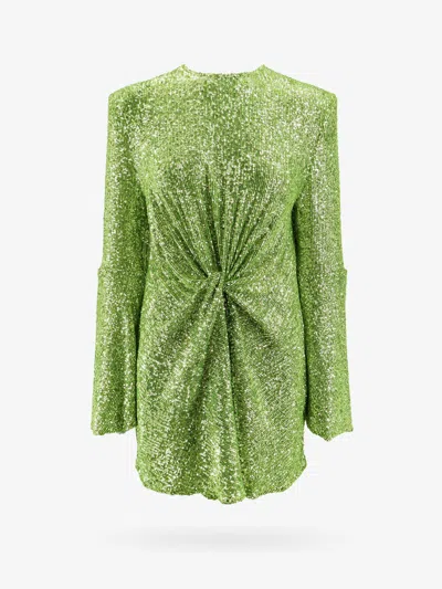 Nervi Mini Dress With Sequins And Knot On The Front In Green
