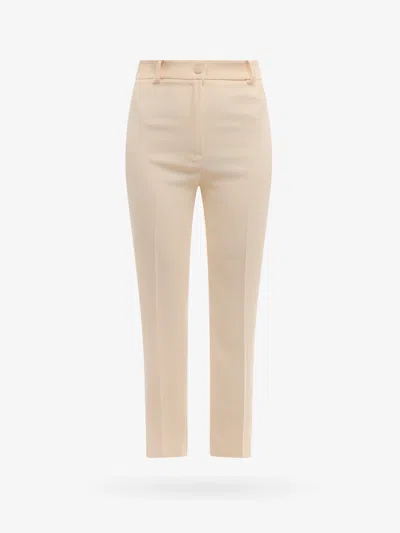 Hebe Studio Colored Fabric Trouser In Sand