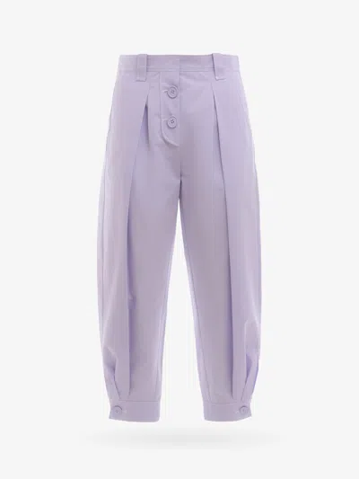 K Krizia Cotton Trouser With Pinces In Purple