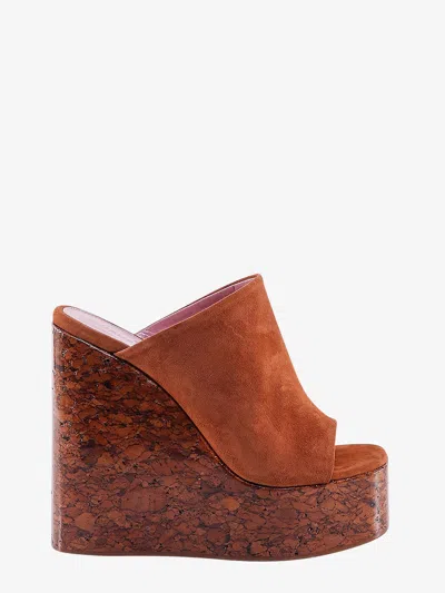 Haus Of Honey 145 Suede Platform Wedge Sandals In Brown