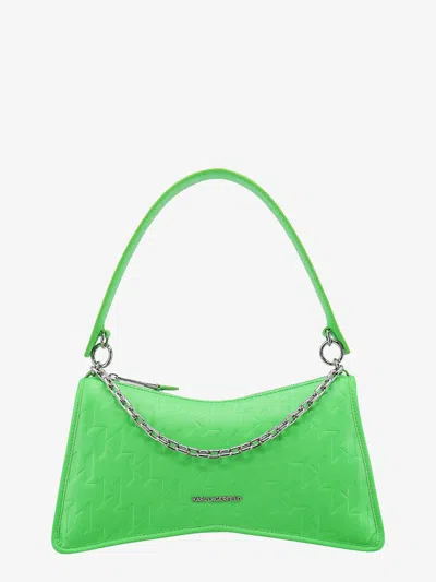 Karl Lagerfeld Recycled Material Shoulder Bag With Embossed Logo Print In Green