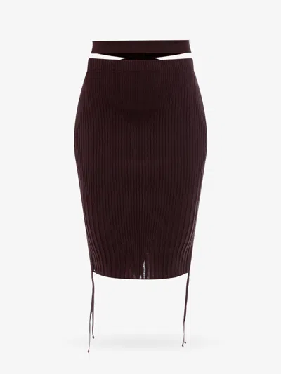Andrea Adamo Viscose Blend Skirt In Brown