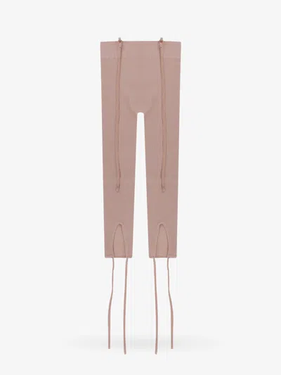 Andrea Adamo Leggings In Stretch Fabric In Sand