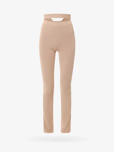 Andrea Adamo Ribbed Knit Trouser In Sand