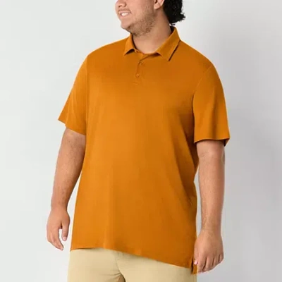 Stylus Big And Tall Mens Regular Fit Short Sleeve Polo Shirt In Brown