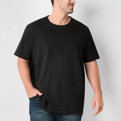 Mutual Weave Mens Crew Neck Short Sleeve Big And Tall T-shirt In Black
