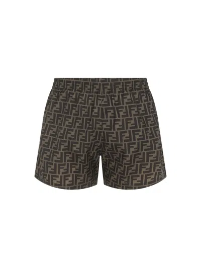 Fendi Men Swimwear In Brown