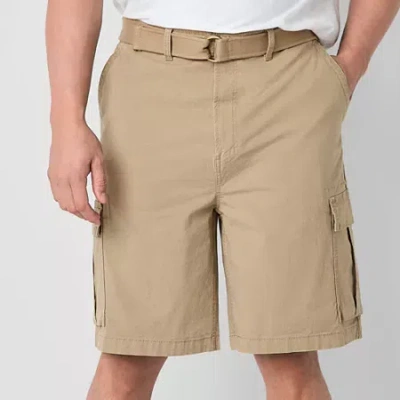 Mutual Weave Mens 10" Mid Rise Big And Tall Cargo Short In Neutral