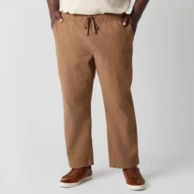 Mutual Weave Mens Relaxed Fit Big And Tall Drawstring Pant In Brown