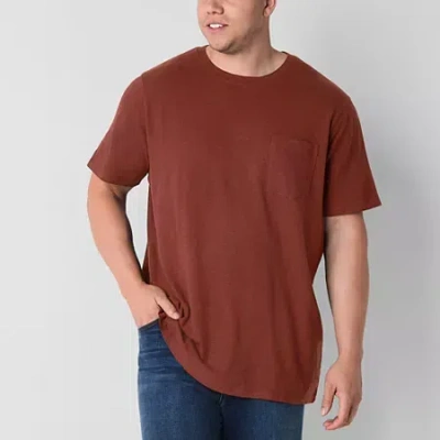 Mutual Weave Mens Crew Neck Short Sleeve Big And Tall T-shirt In Red