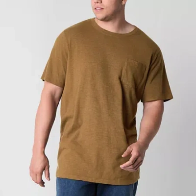 Mutual Weave Mens Crew Neck Short Sleeve Big And Tall T-shirt In Brown