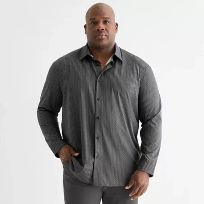 Stylus Mens Long Sleeve Regular Fit Big And Tall Button-down Shirt In Black