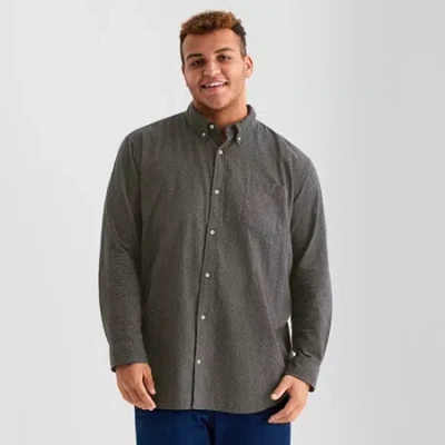 Mutual Weave Lightweight Mens Long Sleeve Regular Fit Big And Tall Flannel Shirt In Gray
