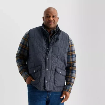 Mutual Weave Mens Big And Tall Quilted Vest In Blue