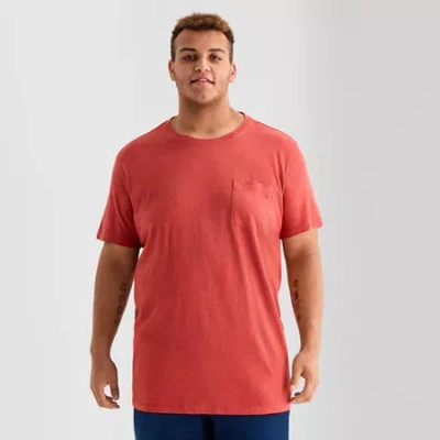Mutual Weave Mens Crew Neck Short Sleeve Big And Tall T-shirt In Red