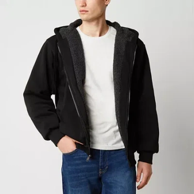 Victory Mens Fleece Hooded Midweight Jacket In Black