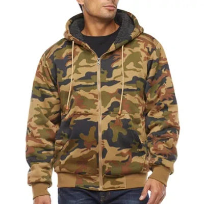 Victory Mens Fleece Hooded Midweight Jacket In Green