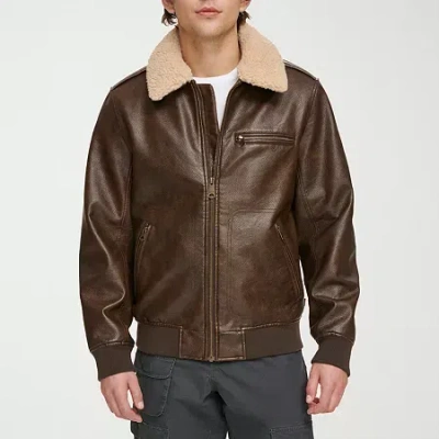 Levi 's Mens Faux Leather Midweight Jacket In Brown