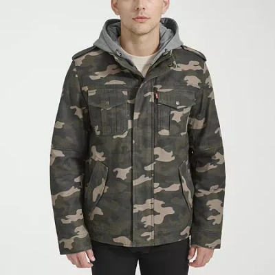 Levi 's Mens Hooded Midweight Utility Jacket In Green