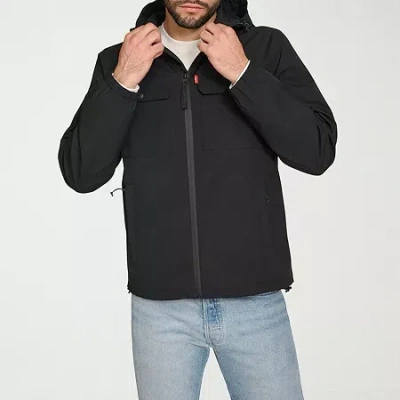 Levi 's Mens Hooded Water Resistant Midweight Raincoat In Black