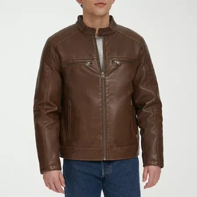 Levi 's Mens Faux Leather Midweight Jacket In Brown