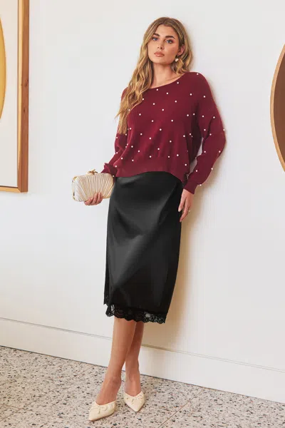 Cupshe Ma Chérie Black Midi Skirt In Black