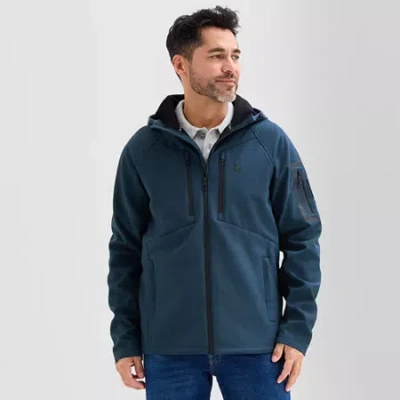 Spyder Mens Hooded Midweight Softshell Jacket In Blue