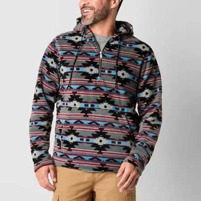 Victory 1/4 Zip Mens Fleece Hooded Lightweight Jacket In Black