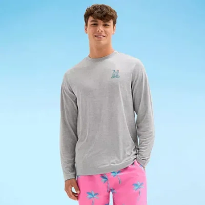 Burnside Mens Crew Neck Long Sleeve Quick Dry T-shirt In Gray