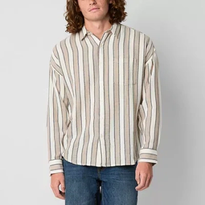 Arizona Mens Long Sleeve Textured Button-down Shirt In Multi