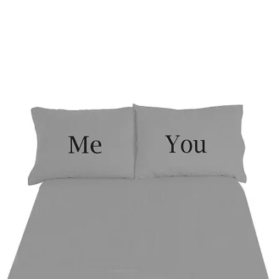 Micro Flannel Print 2-pack Pillowcases In Gray