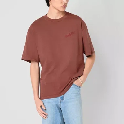 Arizona Mens Crew Neck Short Sleeve Boxy Fit Graphic T-shirt In Red