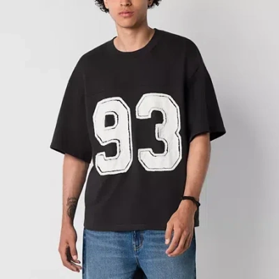 Arizona Mens Crew Neck Short Sleeve Regular Fit Graphic T-shirt In Black