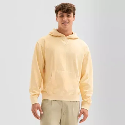 Arizona Mens Super Soft Fleece Hoodie In Yellow