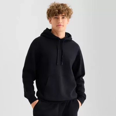 Arizona Mens Long Sleeve Fleece Hoodie In Black