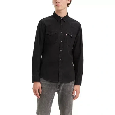 Levi 's Mens Long Sleeve Western Shirt In Black