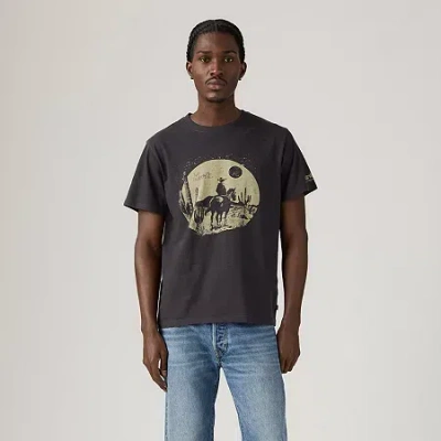 Levi 's Mens Crew Neck Short Sleeve Relaxed Fit Graphic T-shirt In Black