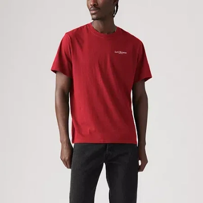 Levi 's Mens Crew Neck Short Sleeve Relaxed Fit Graphic T-shirt In Red