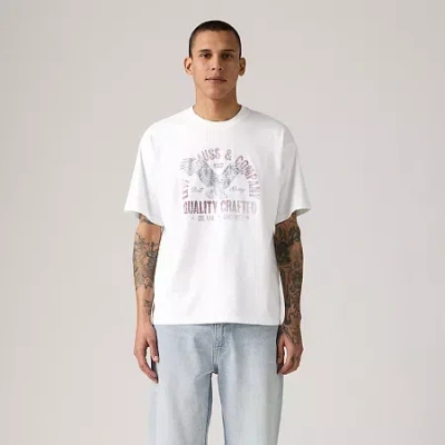 Levi 's Mens Crew Neck Short Sleeve Graphic T-shirt In White