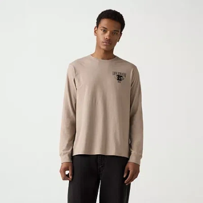 Levi 's Mens Crew Neck Long Sleeve Relaxed Fit Graphic T-shirt In Brown