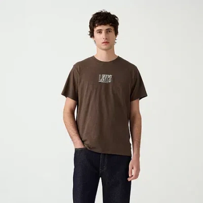 Levi 's Mens Crew Neck Short Sleeve Relaxed Fit Graphic T-shirt In Brown