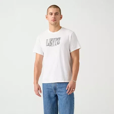 Levi 's Mens Crew Neck Short Sleeve Relaxed Fit Graphic T-shirt In White