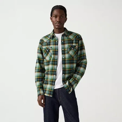 Levi 's Mens Long Sleeve Western Shirt In Green